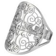 thumbnail image 3 of Filigree Boho Ring Silver Stainless Steel Victorian Bohemian Band, 3 of 4