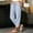 Blue, variant on Women Summer Gingham Plaid Elastic Drawstring Waist Jogger Pants, Snap Button Loose Ankle Cropped Trousers with Side Pockets Beach Vacation Loungewear Casual Bottoms Blue XL(XL)
