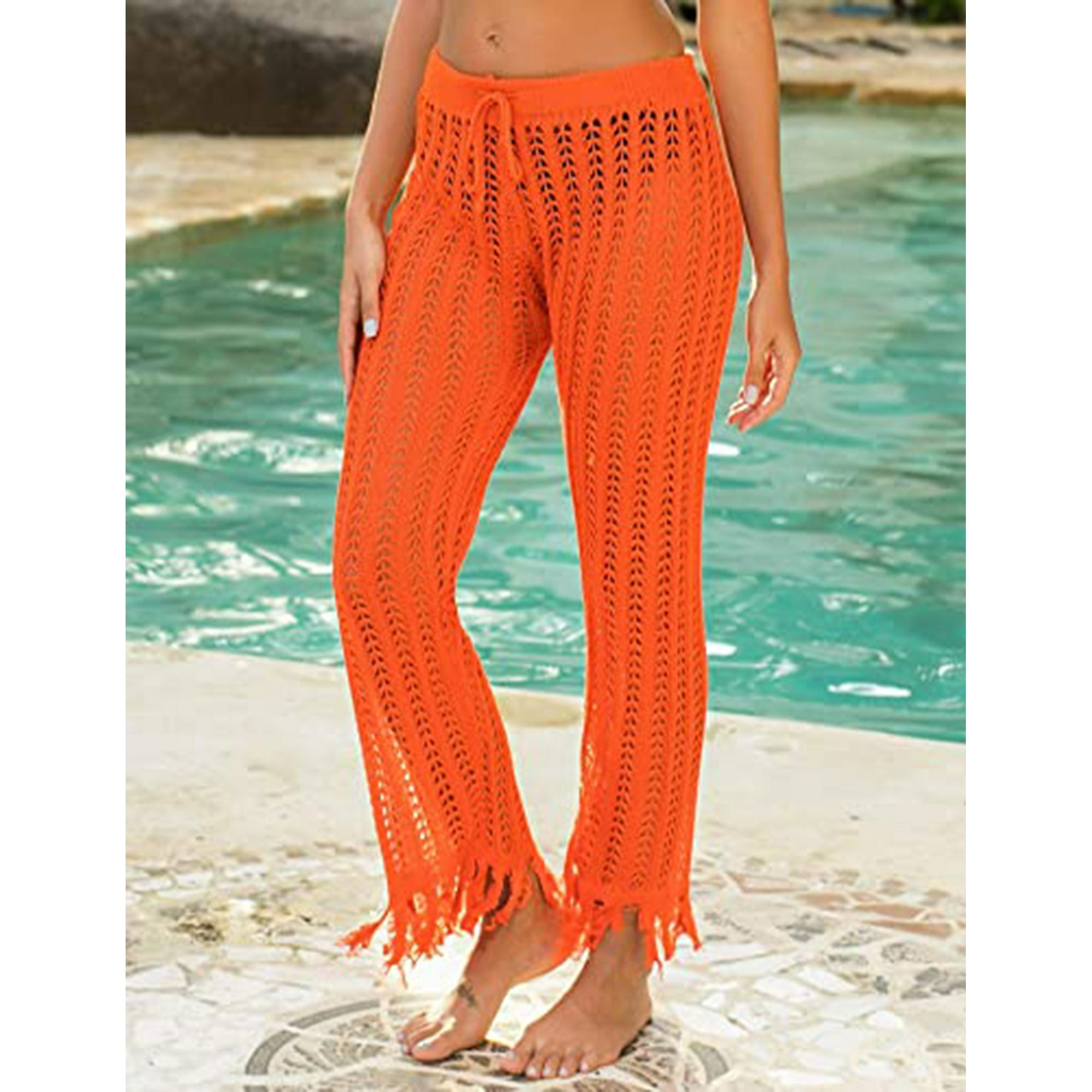 Femmes Crochet Net Creux sur le Pantalon de Plage Sexy Maillot de Bain Couvrir Pantalon