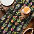 thumbnail image 3 of Tropical Cactus Table Runner 70 Inches, Spring Summer Potted Plants Black Plaid Bed Runner Dresser Scarves Tabletop for Indoor Outdoor Parties/Ceremony/Banquet, 13" x 70", 3 of 9