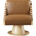thumbnail image 3 of Meridian Furniture Millwin Cognac Vegan Leather Swivel Accent Chair, 3 of 8