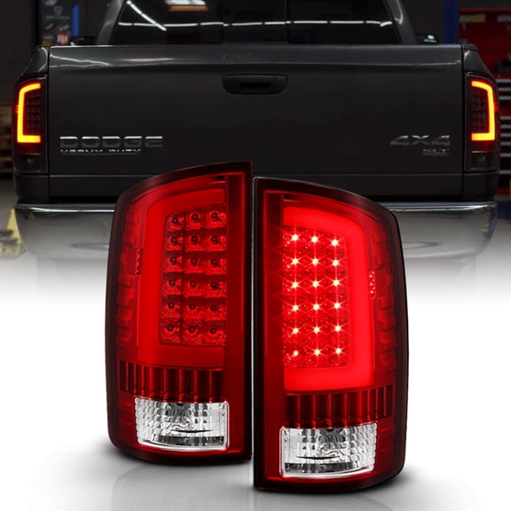 Red 2002-2006 Dodge Ram 1500 03-06 Ram 2500 3500 LED Bar Tail Lights Brake Lamps