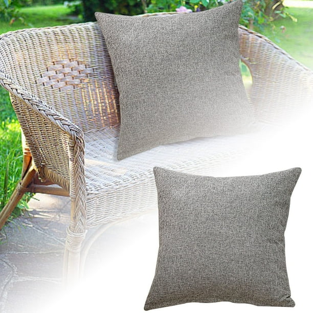 Cojines de sofá de lino liso en color café, gris glaciar y marrón oscuro para salón, almohadas, respaldos, fundas de almohada + almohada 45 x 45 cm