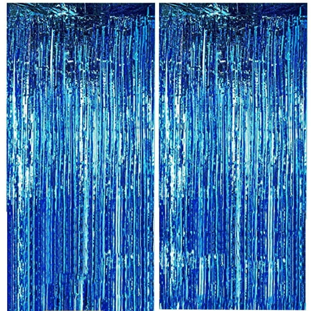 2 Piezas Cortinas con Flecos de Aluminio, Cortinas de Oropel Metálico con Oropel Dorado, Fondo Fotográfico para Bodas, Compromiso, Despedida de Soltera, Cumpleaños, Despedida de Soltera, Decoración