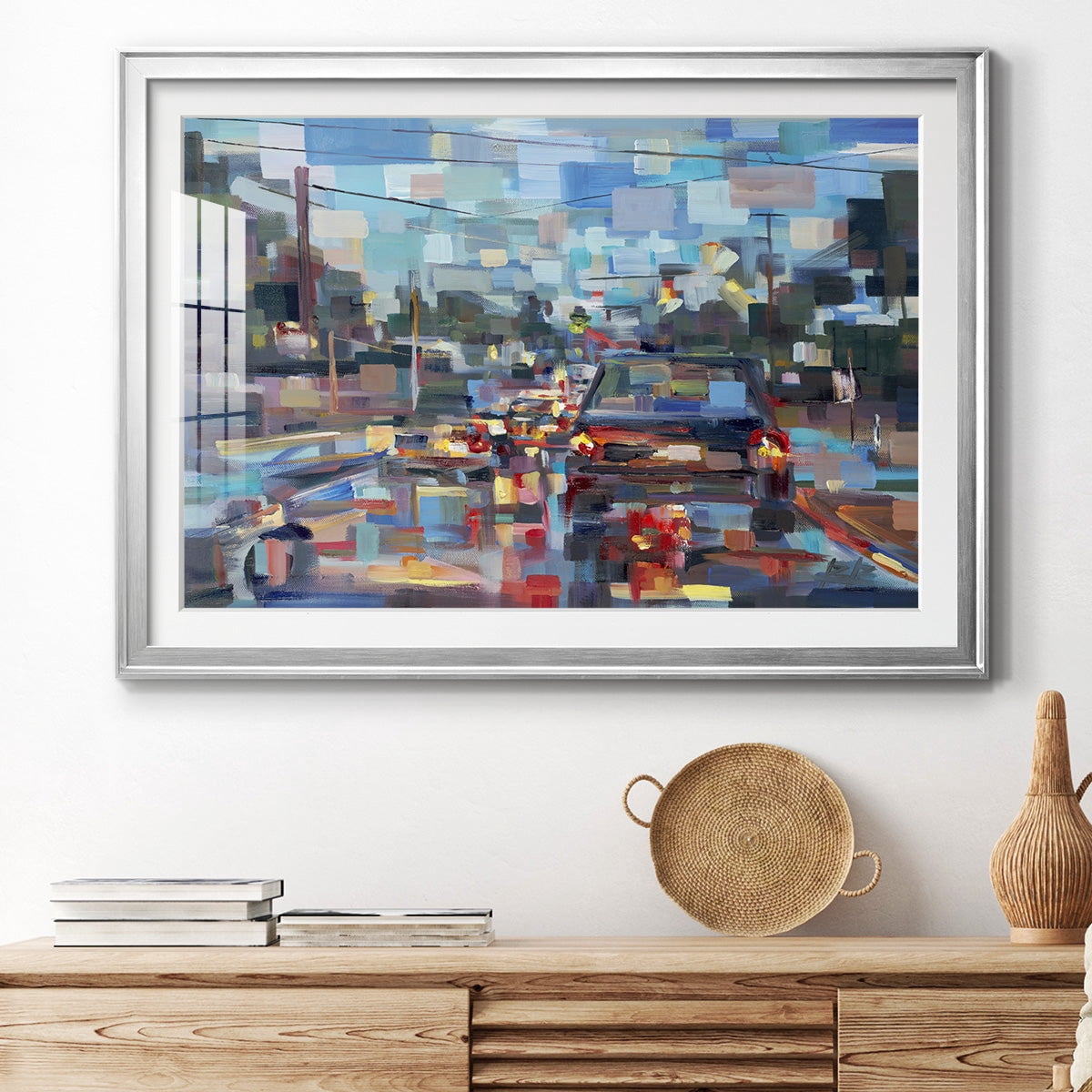 Red Traffic Premium Framed Print - Ready to Hang