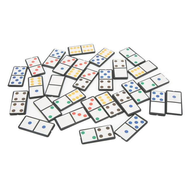 Double Six Dominos, Dominos Portables Légers Réutilisables avec Points Colorés pour Voyager