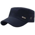 thumbnail image 1 of Cap Cadet Hat Military Baseball Cap Adjustable Flat Top Cotton Army, 1 of 15