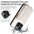 thumbnail image 7 of Jiahe Cover for iPhone 14 Pro, Crossbody Zipper Wallet Case,Shockproof PU Leather Kickstand Folio Case with Card Slots Holder Shoulder Strap Lanyard Case Cover, white, 7 of 7