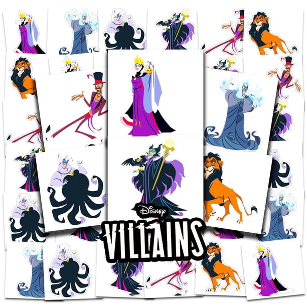 Tatuajes temporales de villanos de Disney, 72 unidades, para regalos de fiesta para niños