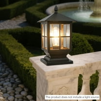 33.5cm Post Mount Light Aluminum Alloy Post Light Outdoor Post Lantern AC 24-240V