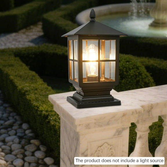 33.5cm Post Mount Light Aluminum Alloy Post Light Outdoor Post Lantern AC 24-240V