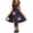 Black, variant on Girls Halloween Print Sleeveless A-Line Ruffle Hem Sundress Performance Clothing Dress