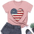 thumbnail image 2 of FamilyThread Children's Casual Loose T-shirt American Flag 4th of July Heart Style Summer Comfortable Short Sleeved Round Neck Top For 3-9Y, 2 of 9