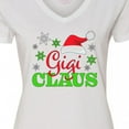 thumbnail image 4 of Inktastic Gigi Claus with Christmas Santa Hat and Snowflakes Women's V-Neck T-Shirt, 4 of 5