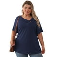 thumbnail image 6 of Daystry Women's Plus Size Short-Sleeve Tie Tops Tunic Wrap Sweetheart Lightweight Tee, 6 of 14