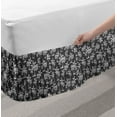 thumbnail image 2 of Tropical Bed Skirt, Monochrome Exotic Nature Palm Trees Coconut Leaves Palmatia Rhythmic Print, Elastic Bedskirt Dust Ruffle Wrap Around for Bedding Decor, 4 Sizes, Grey and White, by Ambesonne, 2 of 2