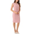 thumbnail image 5 of INSPIRE CHIC Women's Sheath Dress Pencil Work Sleeveless Professional Office Dresses S Pink, 5 of 7