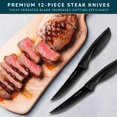 thumbnail image 4 of Juego de cuchillos para carne Home Hero de acero inoxidable con alto contenido de carbono, 12 piezas, 4 of 7