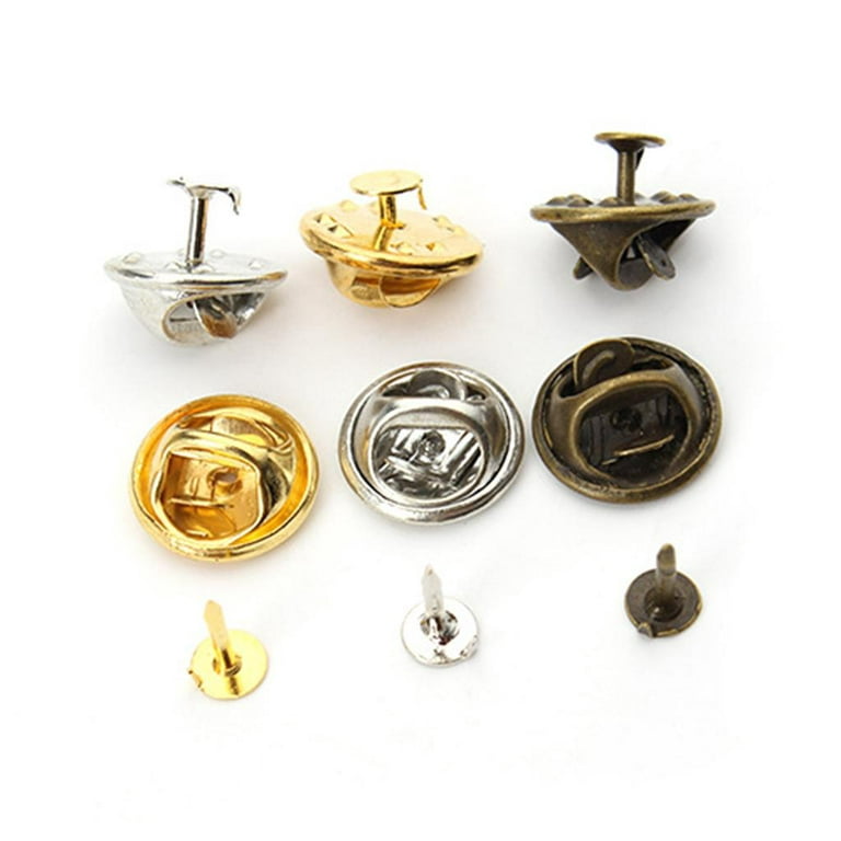 Metal Mechanical Clutch Pin Backs For Tie Tack Style Pins - Silvertone