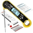 thumbnail image 1 of Instant Read Meat Thermometer with LCD Backlight, Waterproof Candy Thermometer and Food Thermometer for Cooking, Foldable Probe Meat Thermometer Digital for Grilling Baking Frying (Yellow), 1 of 1