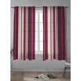 thumbnail image 4 of Rose Red Purple Stripes Curtains 72 Inch Length,Sheer Curtains for Bedroom Living Room Window Farmhouse Colorful Abstract Lines Rod Pocket Drapes Kitchen Curtains Small Half Window 52"x72" 2 Panels, 4 of 6