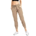 thumbnail image 2 of Love Tree Women's Juniors High Rise Joggers (L, Camel), 2 of 3