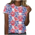 thumbnail image 2 of Cavosen USA Flag Shirts for Women Patriotic Short Sleeve Round Neck Tops American Flag Print T Shirts Lady XL Independence Day Casual Tops Funny 4th of July Tunic Tees 2025 Patriotic Clothes, 2 of 4