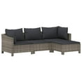 thumbnail image 3 of vidaXL 8 Piece Garden Lounge Set with Cushions Grey Poly Rattan, 3 of 5