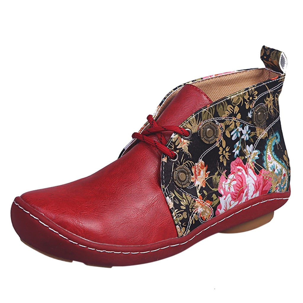 GLOBO MEJOR Retro Women Leather Flat Lace Up Flower Djibouti Ubuy