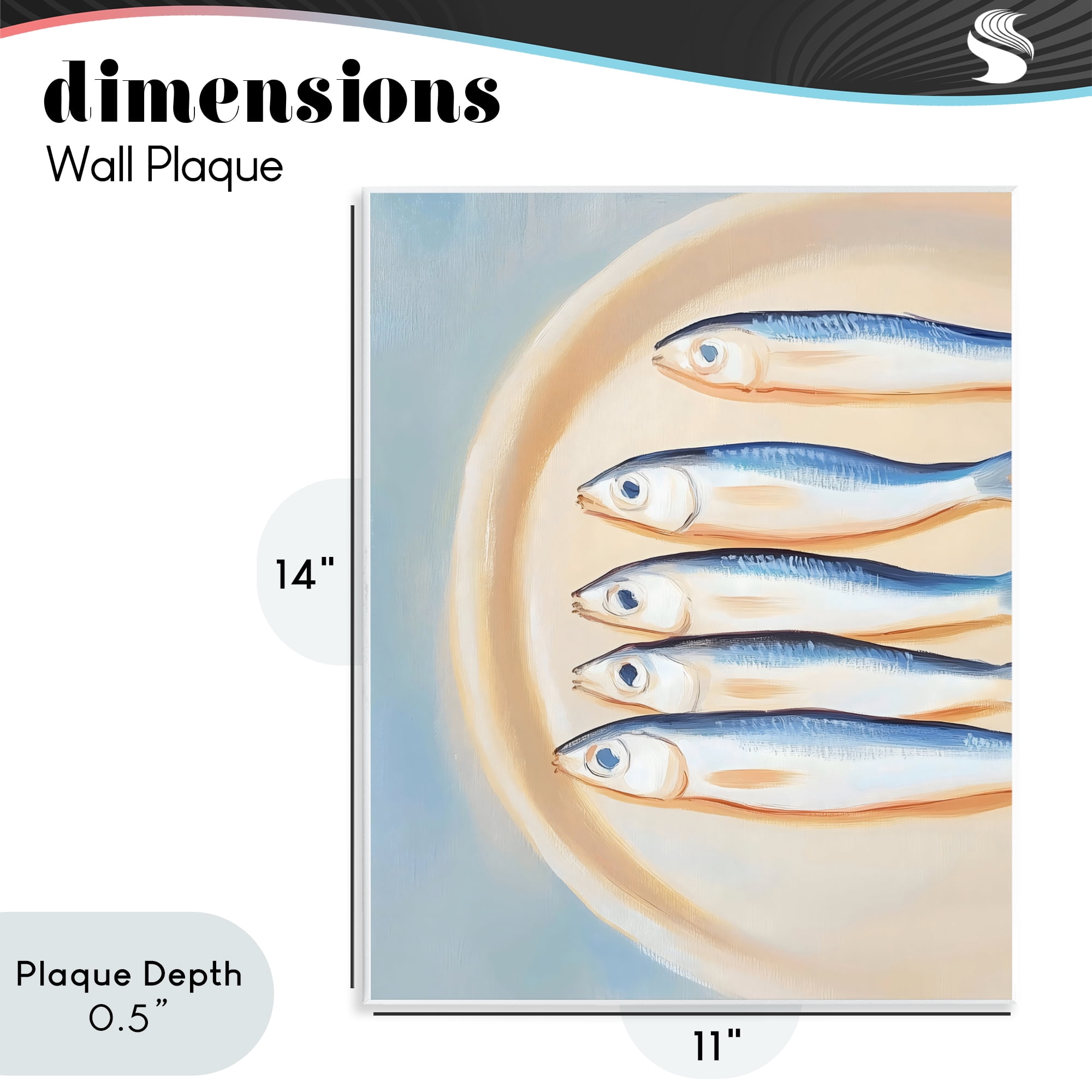 Stupell Industries Plate of Sardines Wall Plaque Art, design by The Prints Vibe
