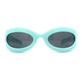 thumbnail image 2 of Retro Futurism Wrap Sport Thick Plastic Oval Sunglasses Mint - Black, 2 of 4