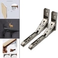 thumbnail image 3 of koolsoo 2Pcs Triangle Folding Angle Bracket Shelf Bracket Space Saving Wall Hinges Heavy 8in brushed, 3 of 9