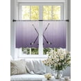thumbnail image 4 of Ice Hockey Sheer Curtains for Living Room Bedroom, Winter Sports Light Purple Gradients Light Filtering Sheer Curtains, Rod Pocket Voile Window Drapes, 2 Panels Set 52"x 54", 4 of 7