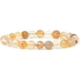 thumbnail image 1 of Bracelet Extensible en Perles Rondes de 8 mm en Quartz Fantôme Or Naturel, Pierre Précieuse, 7 Pouces, 1 of 3