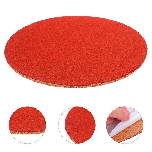 CTIRCHIU Round Red Cork Board Self Adhesive Bulletin Memo Board for Office Photo Display and Organization