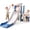 White Blue(6 in 1), variant on Naturia 6 in 1 Toddler Playset with Slide,Toddler Slide,Slide for Kids with Basketball Hoop,Ball,Ring Toss,Kids Slide Toddler Playground Toddler Slide Indoor Outdoor Toys