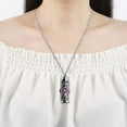 thumbnail image 3 of Collar de urna de cremación para cenizas, joyería de cremación para cenizas humanas, colgante conmemorativo de acero inoxidable con flor, febrero, 3 of 5
