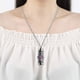 thumbnail image 3 of Collar de urna de cremación para cenizas, joyería de cremación para cenizas humanas, colgante conmemorativo de acero inoxidable con flor, febrero, 3 of 5
