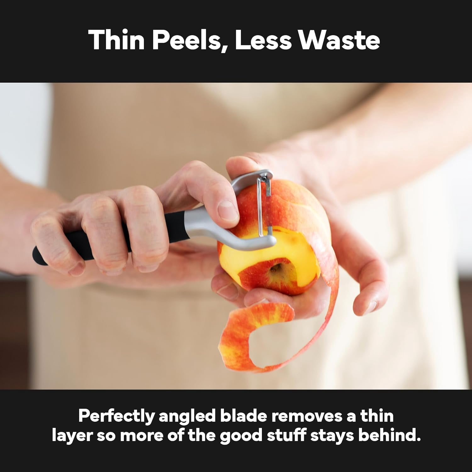 JJEAN-Stainless Steel Vegetable Peeler - Dishwasher Safe Y Peeler - Easy to Use with Potatoes, Cabbage, Carrots, and More - Progessional Grade Kitchen Tool - Black