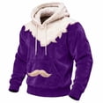 thumbnail image 2 of Ceisia Cozy Fleece-Lined Mens Loose Fit Santa Style Color Block Hooded Sweatshirt Gifts, 2 of 5