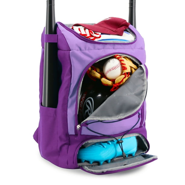 Mochila J World Athlete con compartimento para zapatos, color morado