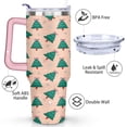 thumbnail image 3 of Christmas 40 OZ Tumbler with Handle Rust Resistant Travel Coffee Mugs Orange Background and Green Bow-tie Pine Tree Cafe Tumblers for Holiday Accessories Tumbler for Daughter Son, 3 of 6
