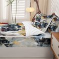thumbnail image 5 of Manfei Toy Train Zipper Full Size Comforter Sets with Fitted Sheet and 2 Pillowcases,Multicolor Smoke Pattern Zipper Bedding Set,Reversible,4pcs, 5 of 8