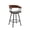 Gray, variant on Armen Living Indoor Athena 27" Swivel Walnut Wood Counter Stool in Black Faux Leather with Black Metal