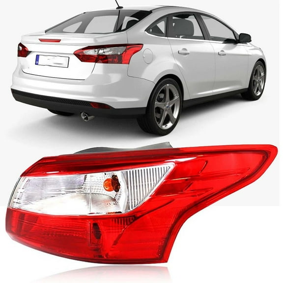 MZORANGE Right Tail Light For Ford Focus Sedan 2012-2013 2014 Outer Rear Lamp Halogen Passenger Side Tail Light