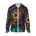thumbnail image 2 of Uemuo Mandala Colorful Pattern Women's Full Zip UPF 50+ Sun Protection Hoodie Jacket Long Sleeve Sun Shirt Hiking Outdoor Performance with Pockets-Large, 2 of 9