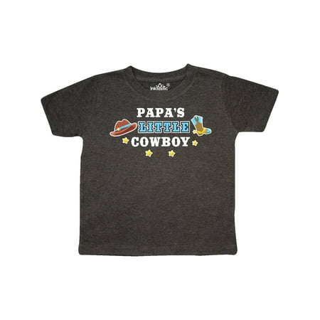 

Inktastic Papas Little Cowboy with Cowboy Hat and Boots Gift Toddler Boy Girl T-Shirt