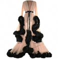 thumbnail image 1 of Women's Trailing Long Dress Feather Flared Sleeves Dress Perfect For Bachelorette Parties Tw, 1 of 1