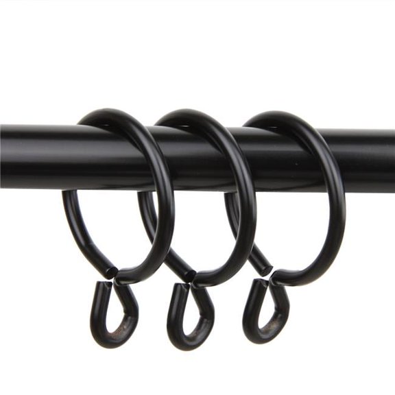 Central Design 1923-12 1.375 in. Curtain Eyelet Rings, Black - Set of 10