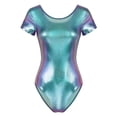 thumbnail image 3 of JanJean Women's One Piece Shiny Metallic Dance Leotards Gymnastics Bodysuit Dancewear Swimwear Colorful S, 3 of 7